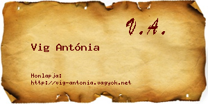 Vig Antónia névjegykártya